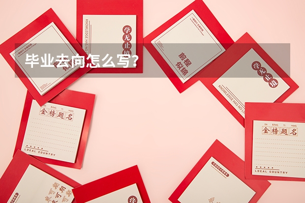 毕业去向怎么写？