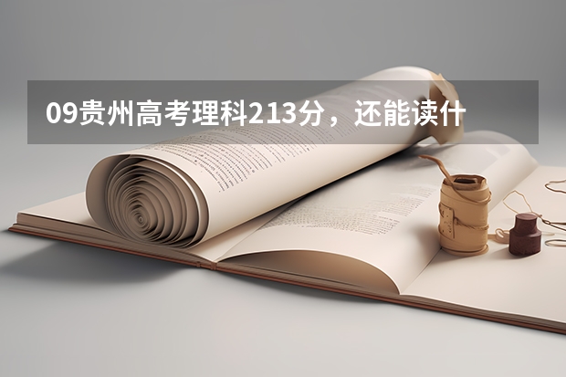 09贵州高考理科213分，还能读什么学校？