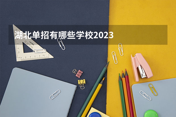湖北单招有哪些学校2023