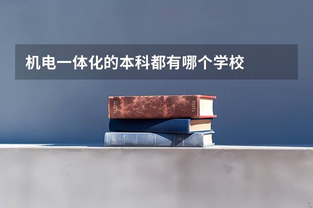 机电一体化的本科都有哪个学校