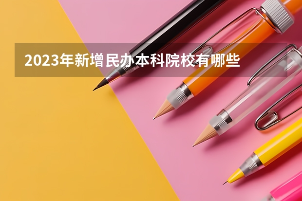 2023年新增民办本科院校有哪些