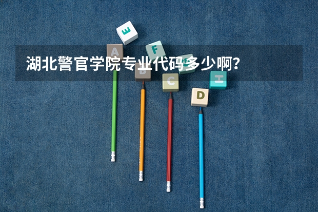 湖北警官学院专业代码多少啊？