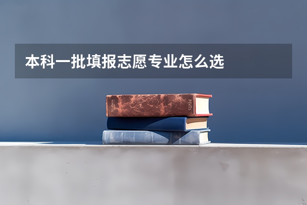 本科一批填报志愿专业怎么选