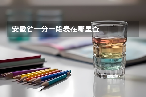 安徽省一分一段表在哪里查