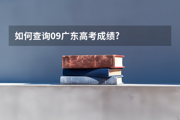 如何查询09广东高考成绩?