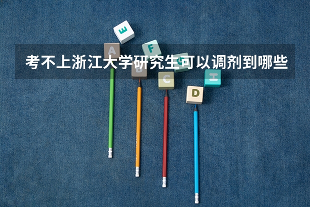 考不上浙江大学研究生可以调剂到哪些学较