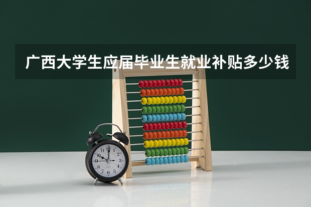 广西大学生应届毕业生就业补贴多少钱？