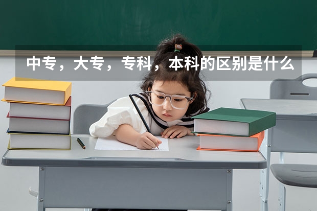 中专,大专,专科,本科的区别是什么?