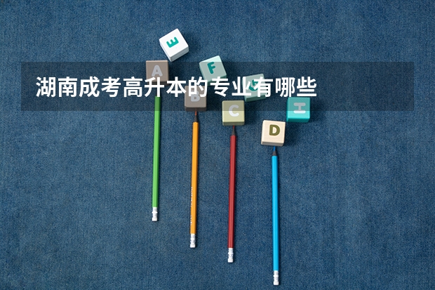 湖南成考高升本的专业有哪些