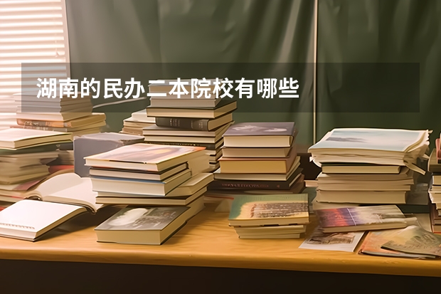 湖南的民办二本院校有哪些