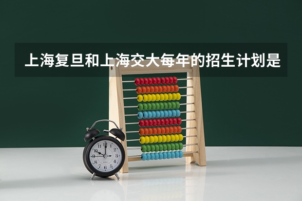 上海复旦和上海交大每年的招生计划是多少？